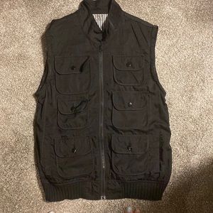 Black mens stylish vest jacket
